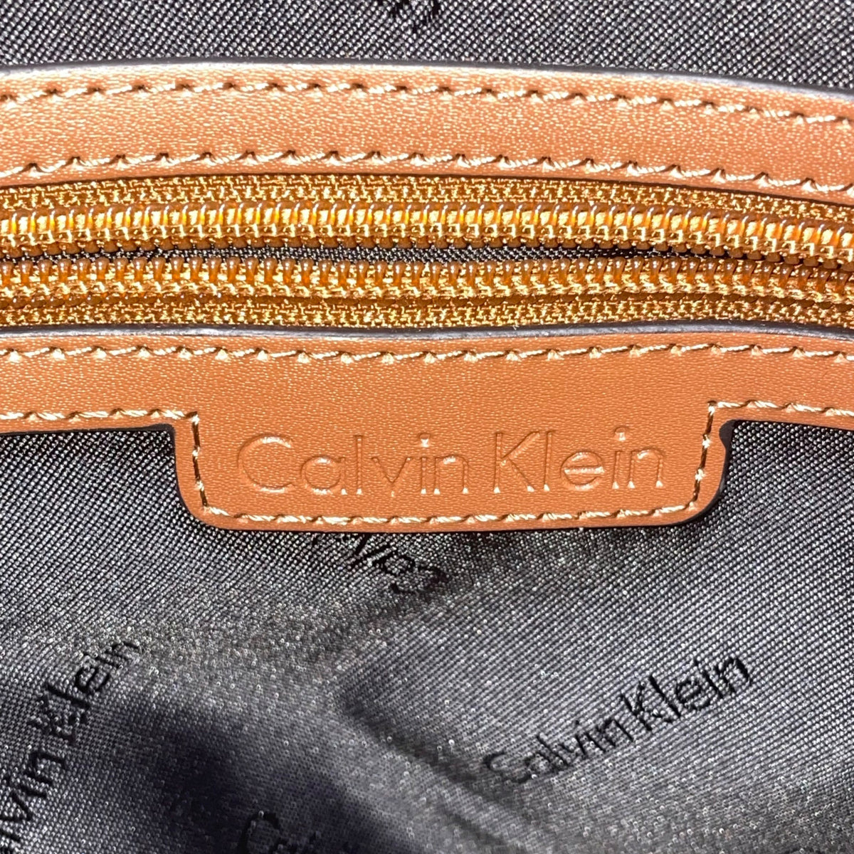 Calvin Klein Women’s Black Nylon Gold Logo Plate Adjustable Strap Crossbody Bag