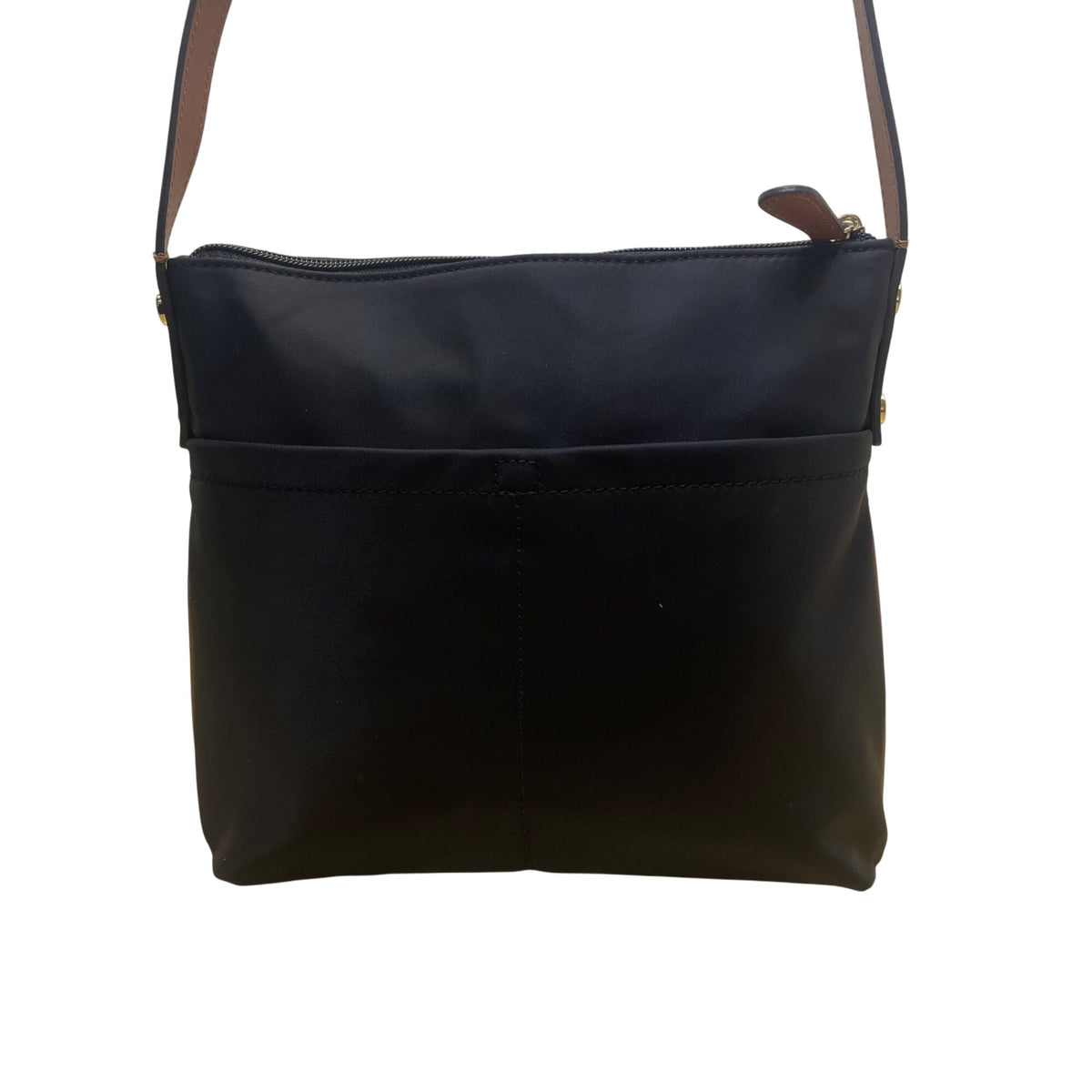 Calvin Klein Women’s Black Nylon Gold Logo Plate Adjustable Strap Crossbody Bag