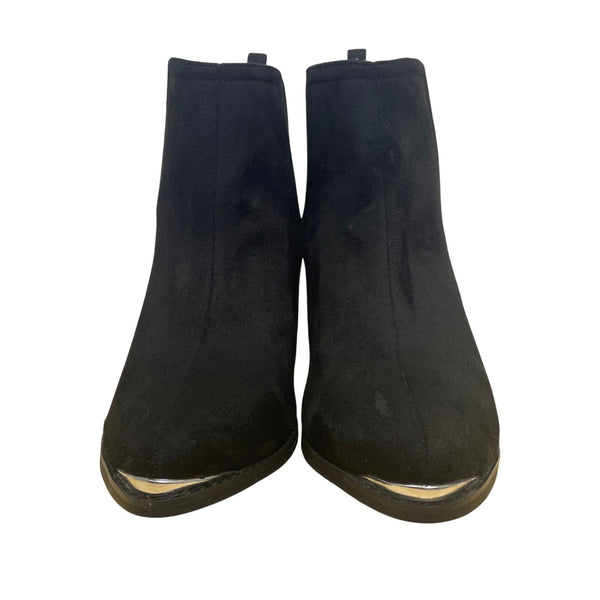 Journee Collection Women’s Black Faux Suede Wide Width Ankle Booties Size 12
