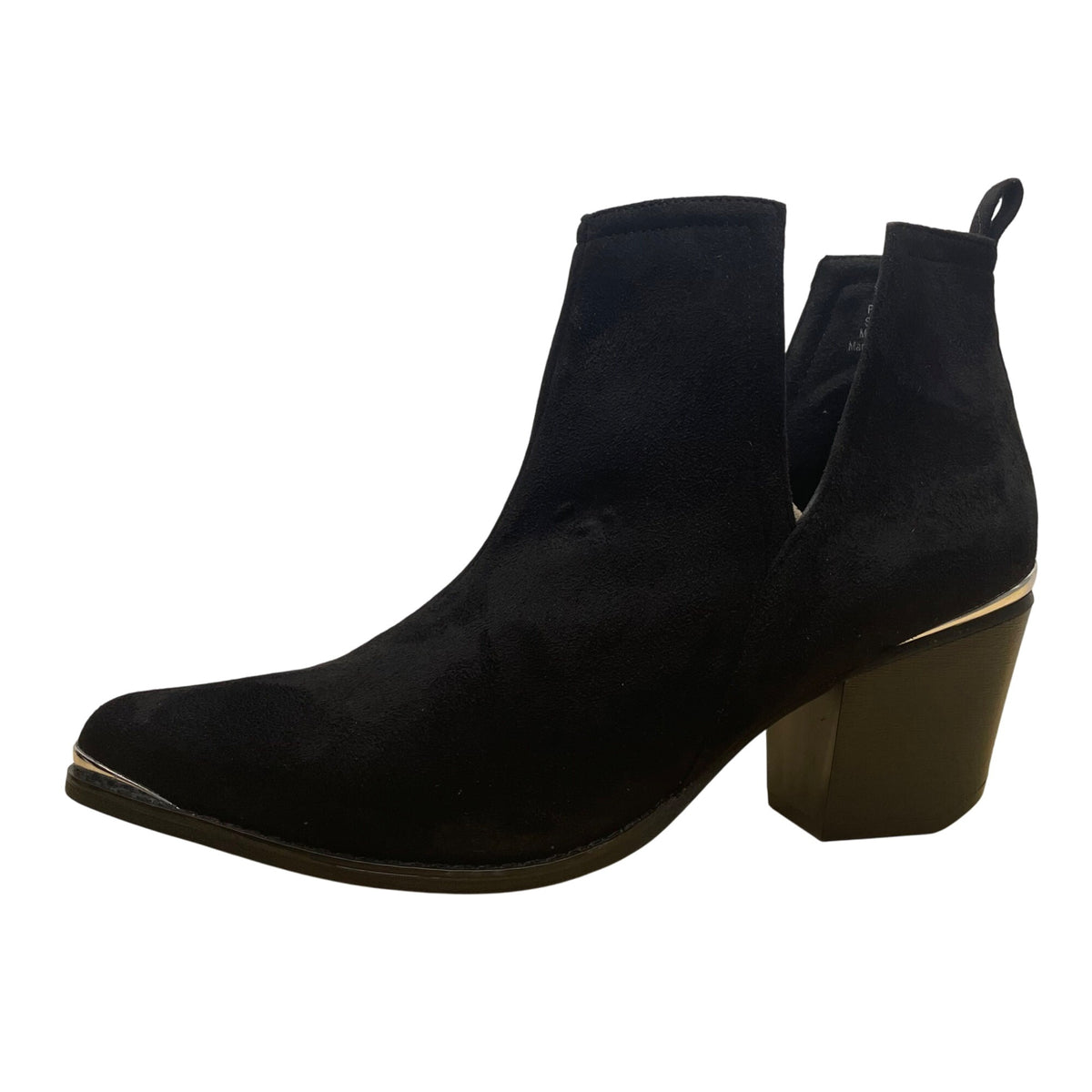 Journee Collection Women’s Black Faux Suede Wide Width Ankle Booties Size 12