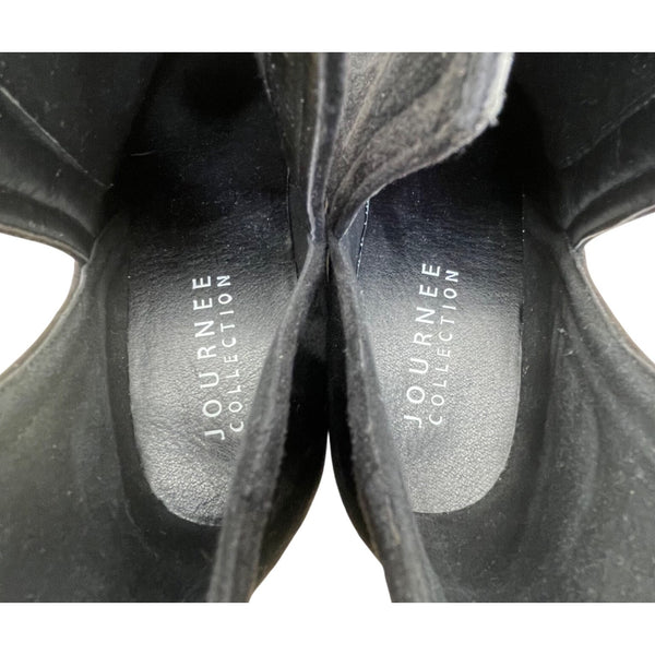 Journee Collection Women’s Black Faux Suede Wide Width Ankle Booties Size 12