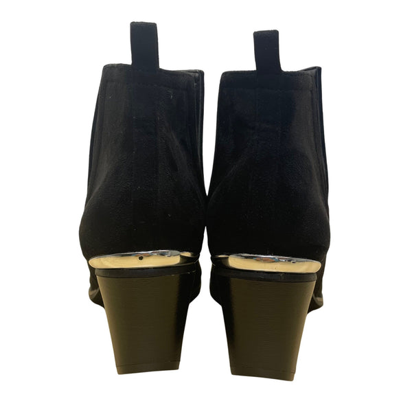 Journee Collection Women’s Black Faux Suede Wide Width Ankle Booties Size 12