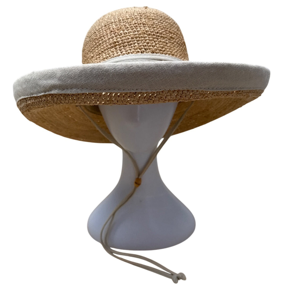 Scala Collezione Womens Natural Fiber Wide Brim Sun Hat W/ Chin Cord One Size