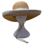 Scala Collezione Womens Natural Fiber Wide Brim Sun Hat W/ Chin Cord One Size