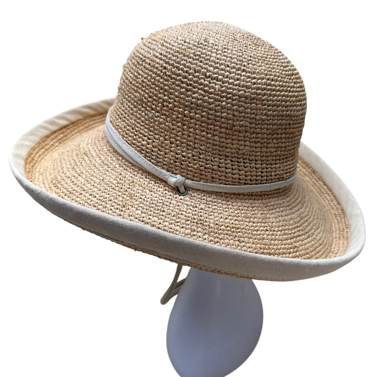 Scala Collezione Womens Natural Fiber Wide Brim Sun Hat W/ Chin Cord One Size