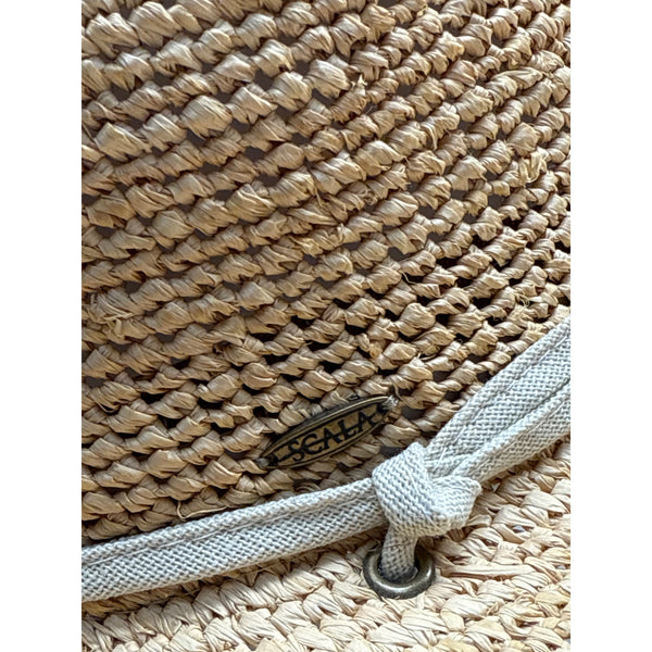 Scala Collezione Womens Natural Fiber Wide Brim Sun Hat W/ Chin Cord One Size