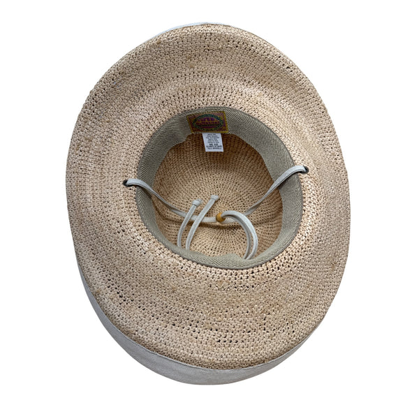 Scala Collezione Womens Natural Fiber Wide Brim Sun Hat W/ Chin Cord One Size