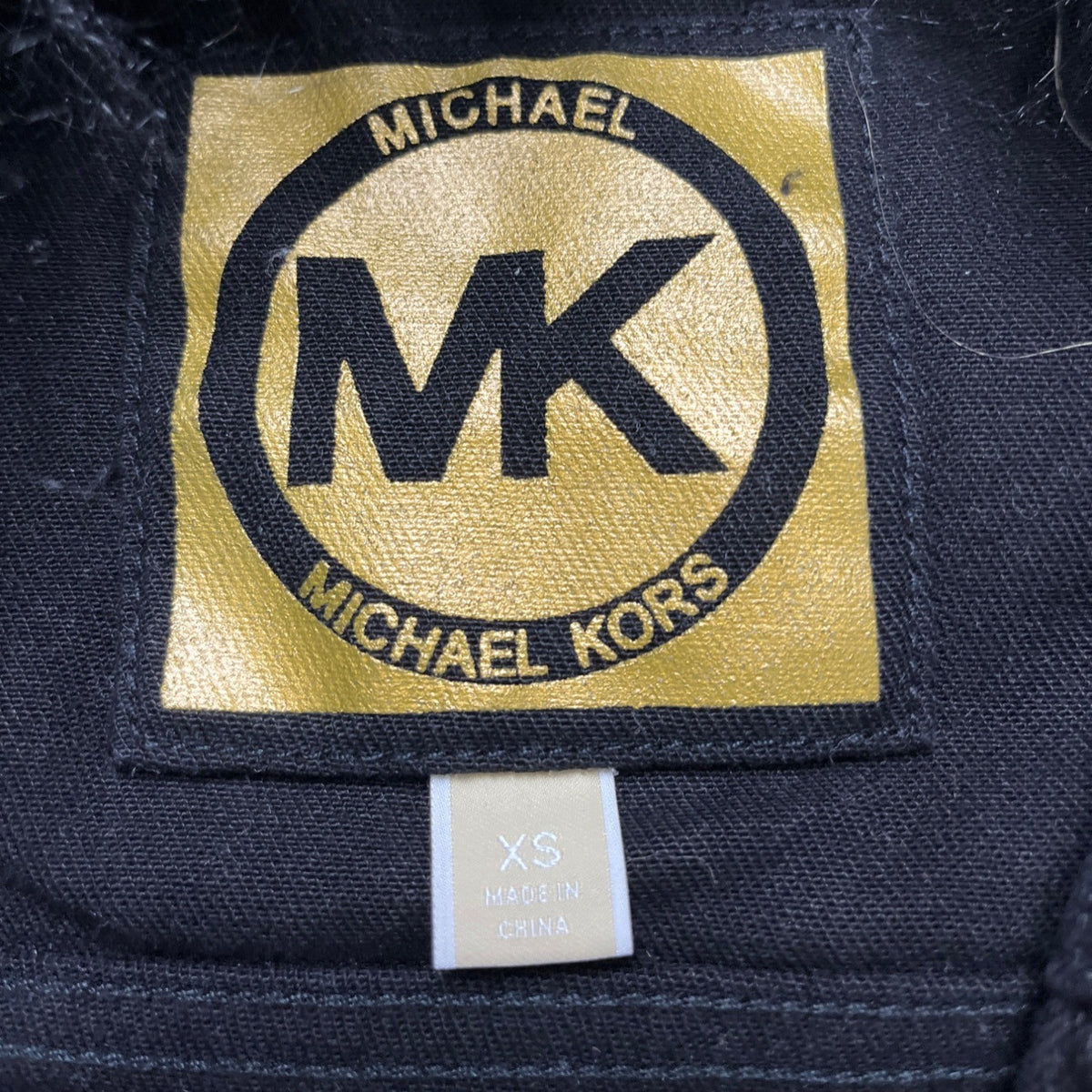 Michael Kors Womens Black Cotton Jean Jacket Bold Button Details Sz XS