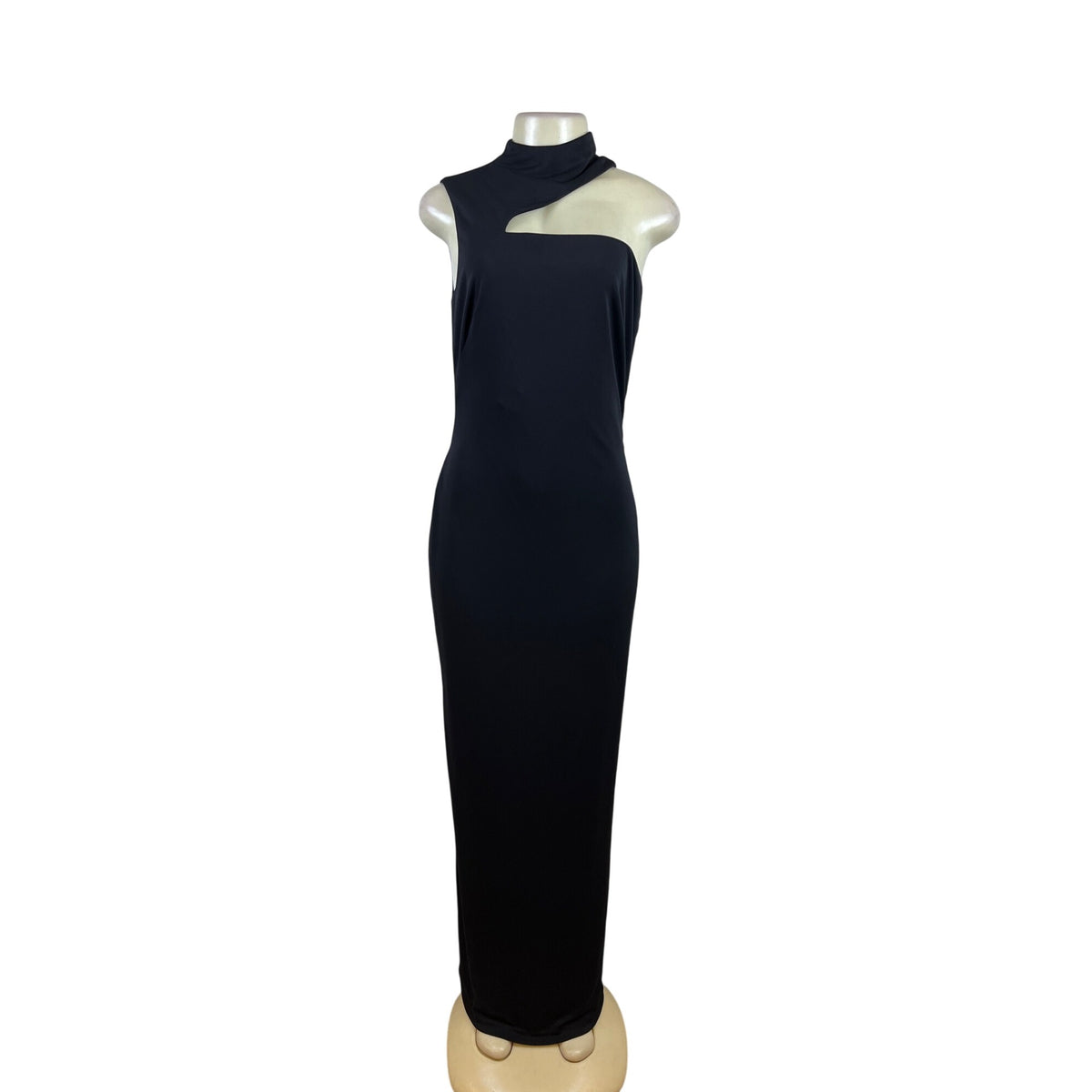 Ralph Lauren Sleeveless Halter Black Maxi Dress Womens Elegant Formal Sz 6