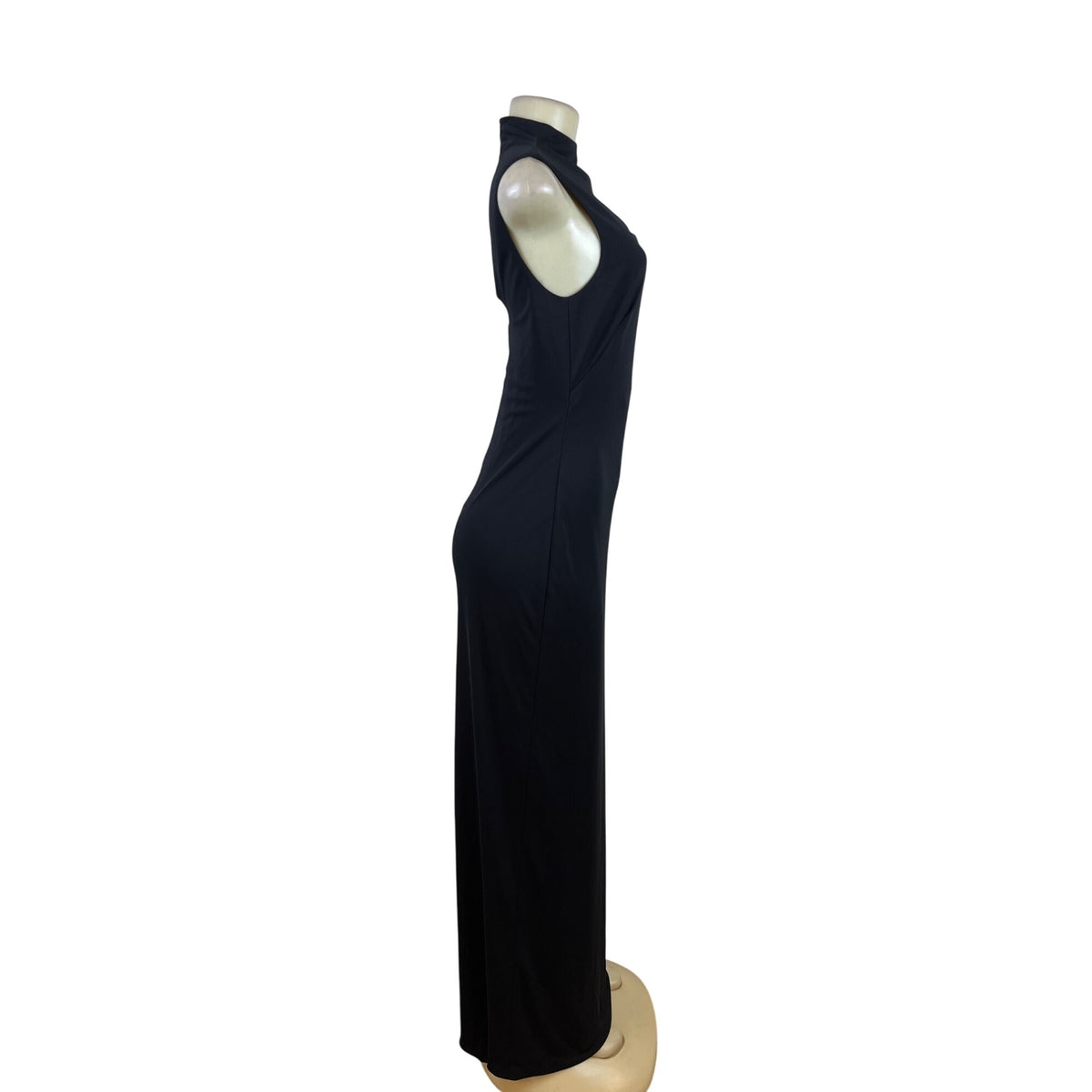 Ralph Lauren Sleeveless Halter Black Maxi Dress Womens Elegant Formal Sz 6