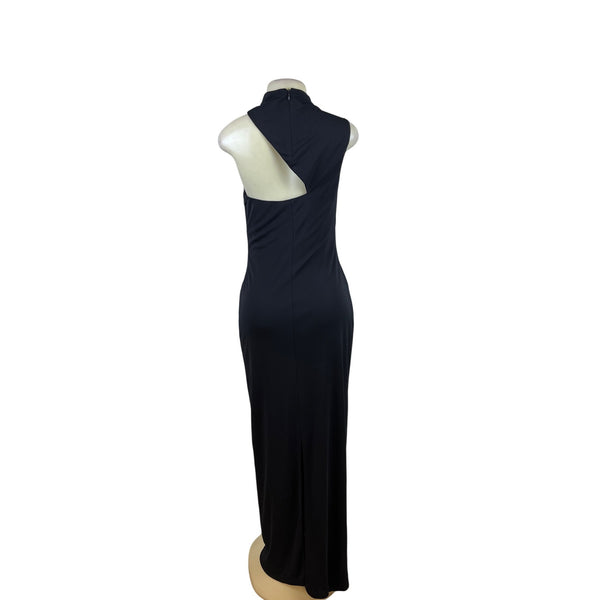 Ralph Lauren Sleeveless Halter Black Maxi Dress Womens Elegant Formal Sz 6