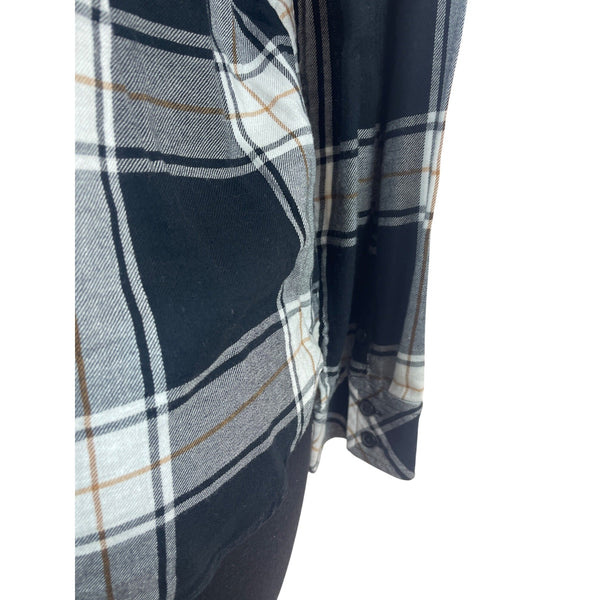 BP. Womens Black & White Plaid Button-Up Shirt Long Sleeve Size S- New