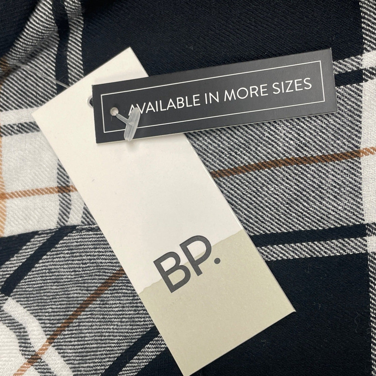 BP. Womens Black & White Plaid Button-Up Shirt Long Sleeve Size S- New
