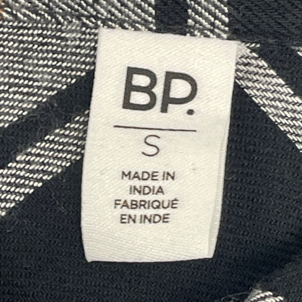 BP. Womens Black & White Plaid Button-Up Shirt Long Sleeve Size S- New