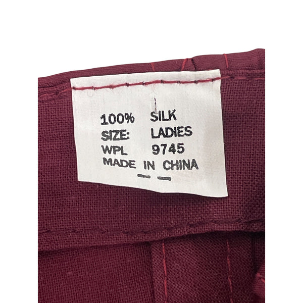 Silk Burgundy Ladies Cap 100% Silk Adjustable Lightweight Baseball Hat Made In China