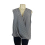 Rag & Bone Womens Black & White Striped Silk Sleeveless Wrap Blouse Sz XL - New