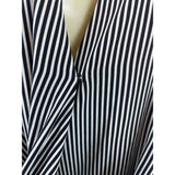 Rag & Bone Womens Black & White Striped Silk Sleeveless Wrap Blouse Sz XL - New