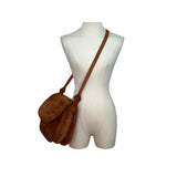 Vintage Susan Bennis Warren Edwards Brown Suede Crossbody Bag Sz M