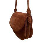 Vintage Susan Bennis Warren Edwards Brown Suede Crossbody Bag Sz M