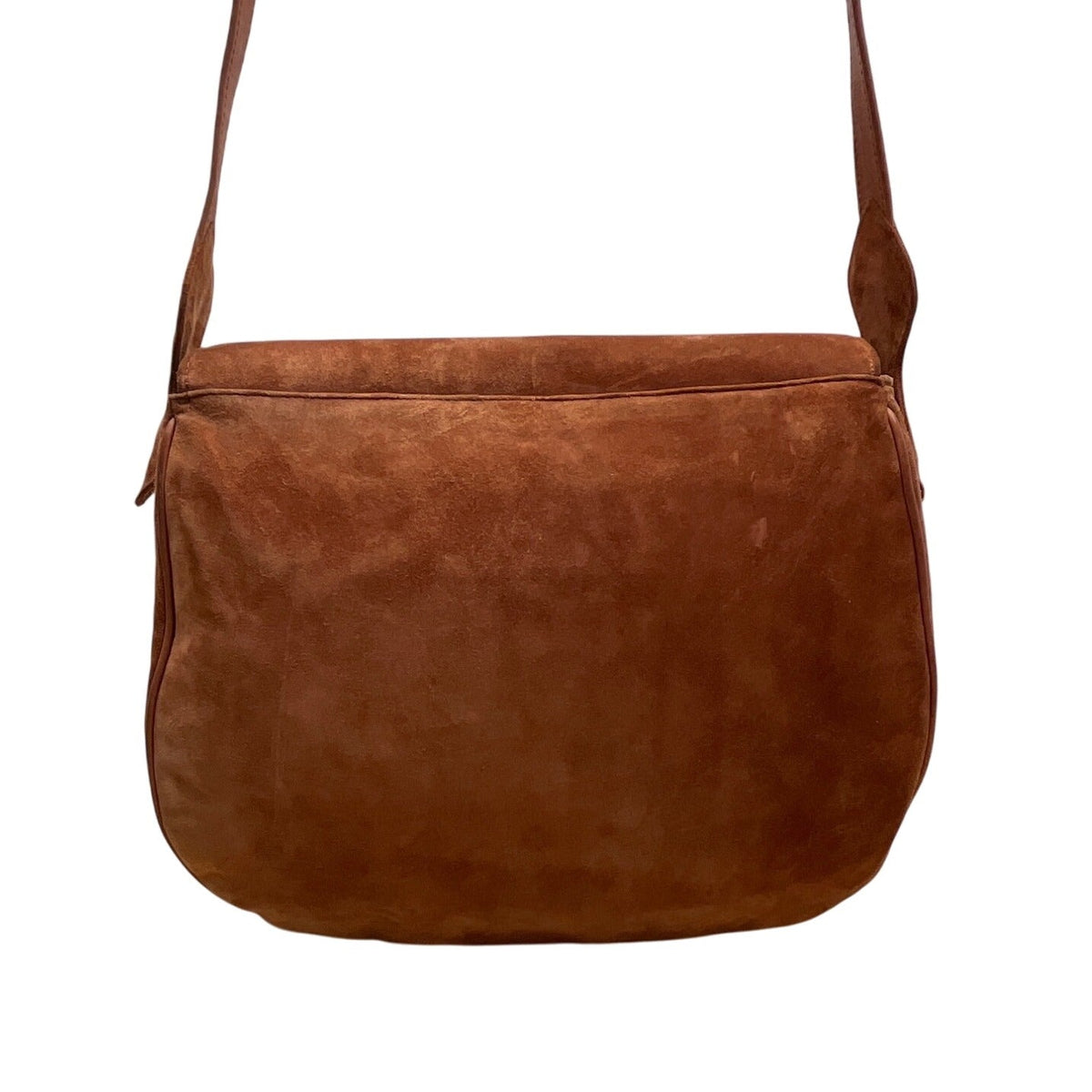 Vintage Susan Bennis Warren Edwards Brown Suede Crossbody Bag Sz M