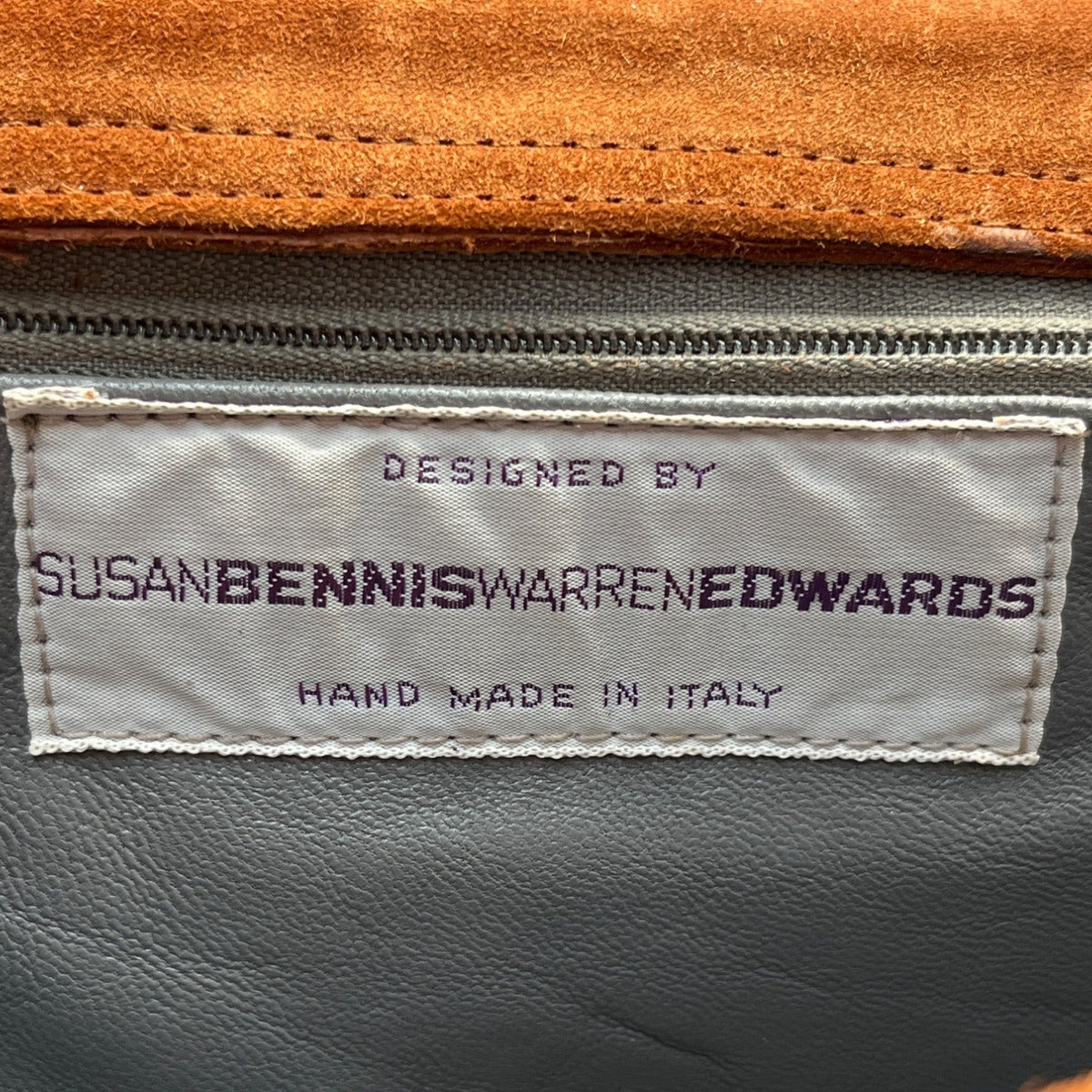 Vintage Susan Bennis Warren Edwards Brown Suede Crossbody Bag Sz M