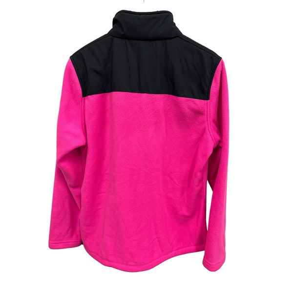 New Balance Womens Pink & Black Fleece Full-Zip Jacket L