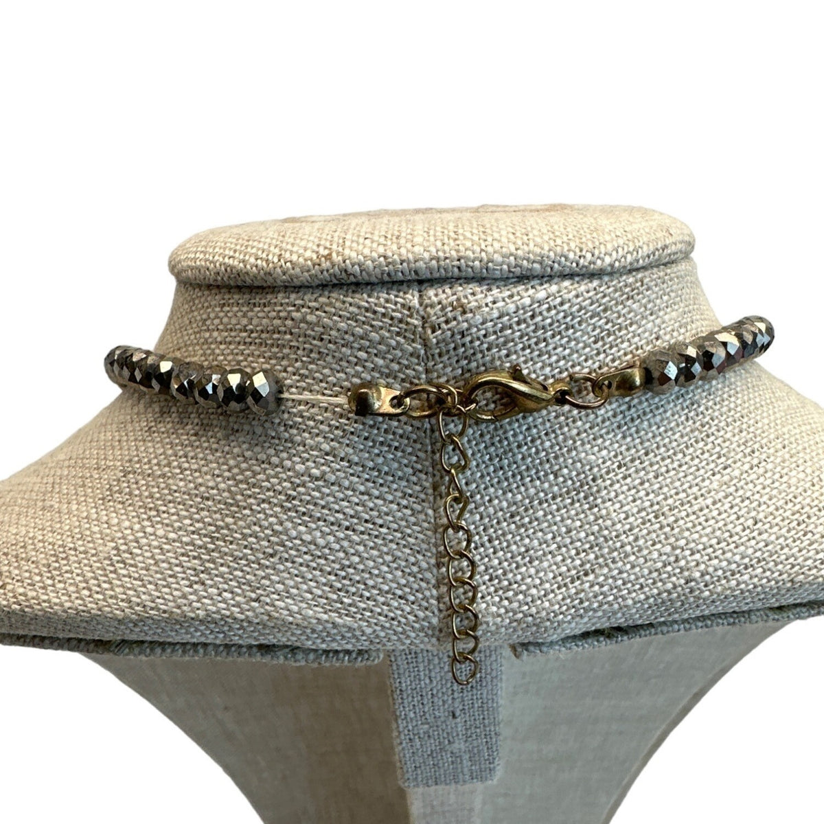 Crystal Beads Necklace with CZ Silver Beads and Tassel - 32in