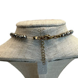 Crystal Beads Necklace with CZ Silver Beads and Tassel - 32in
