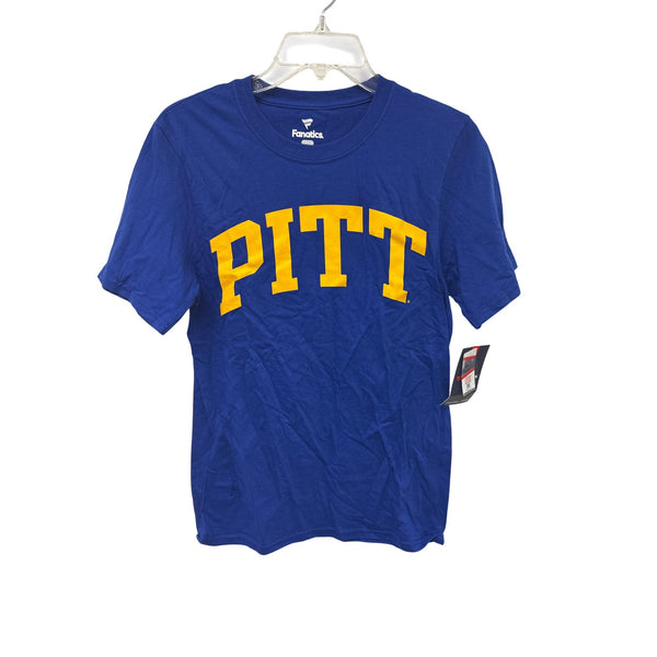 Fanatics Mens Blue Cotton Pitt T-Shirt Size S NCAA Apparel Graphic Tee Sportswear