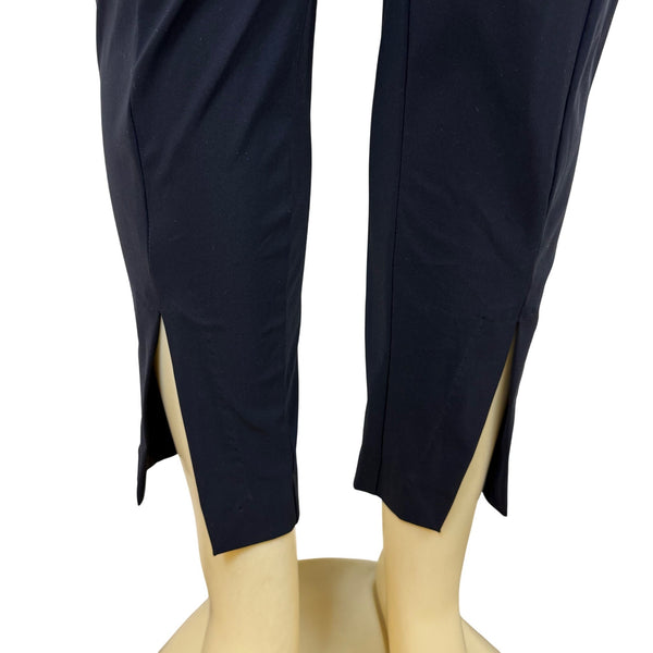 Porto Women’s Black Straight-Leg Pants Side Slits Zip Closure Size 1