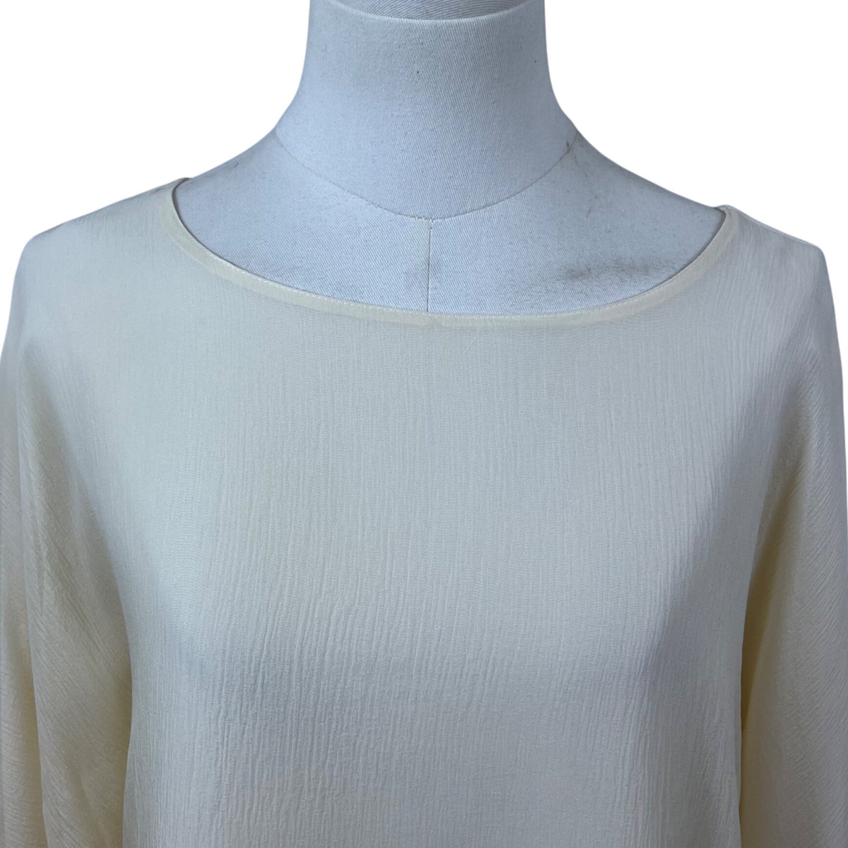 Eskandar Women's Ivory Silk Blend Oversized Long Sleeve Blouse Size 1 - New