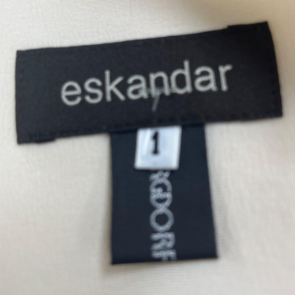 Eskandar Women's Ivory Silk Blend Oversized Long Sleeve Blouse Size 1 - New