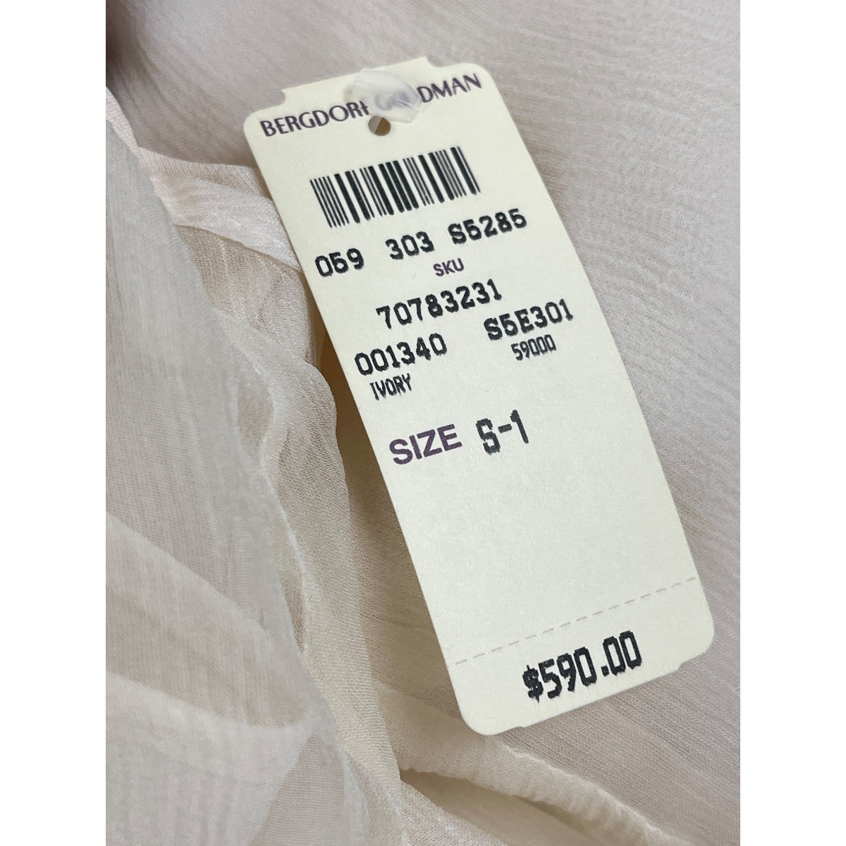 Eskandar Women's Ivory Silk Blend Oversized Long Sleeve Blouse Size 1 - New