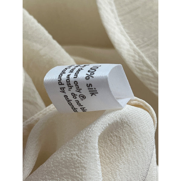 Eskandar Women's Ivory Silk Blend Oversized Long Sleeve Blouse Size 1 - New