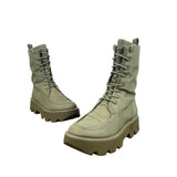 Franco Sarto Womens Lace-Up Side Zip L Margey 2 Combat Boots Olive Green Size 9M