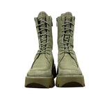 Franco Sarto Womens Lace-Up Side Zip L Margey 2 Combat Boots Olive Green Size 9M