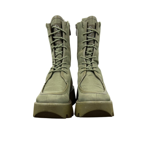 Franco Sarto Womens Lace-Up Side Zip L Margey 2 Combat Boots Olive Green Size 9M