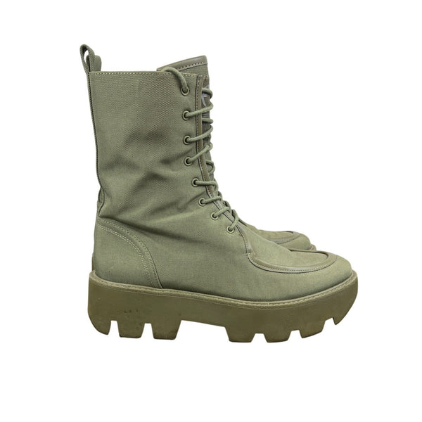 Franco Sarto Womens Lace-Up Side Zip L Margey 2 Combat Boots Olive Green Size 9M