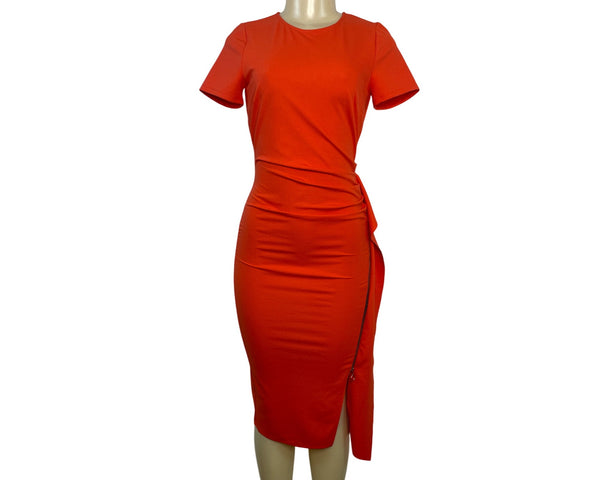 Asos Womens Orange Short Sleeve Midi Dress Size US 2
