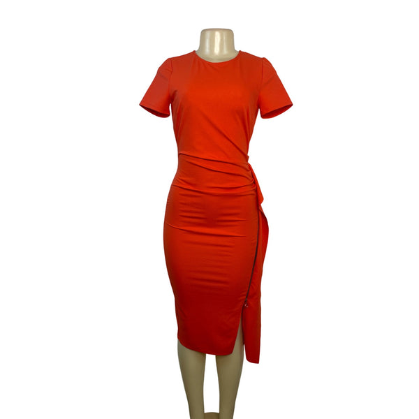 Asos Womens Orange Short Sleeve Midi Dress Size US 2