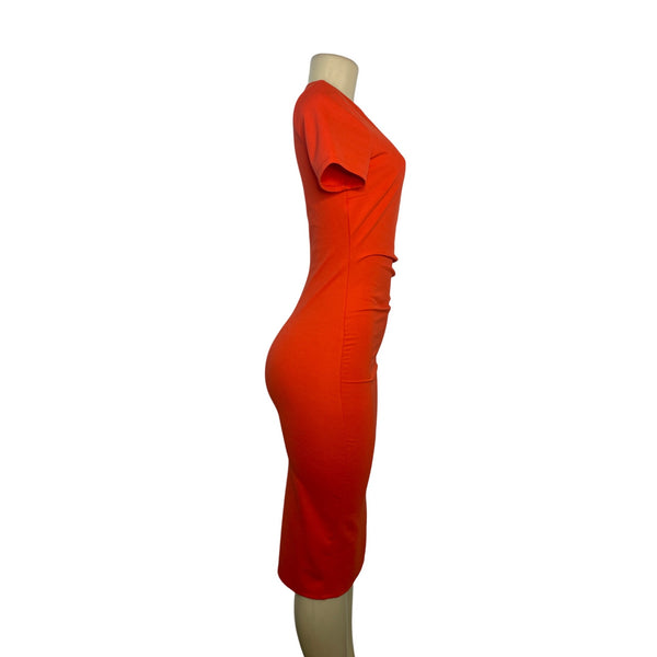 Asos Womens Orange Short Sleeve Midi Dress Size US 2