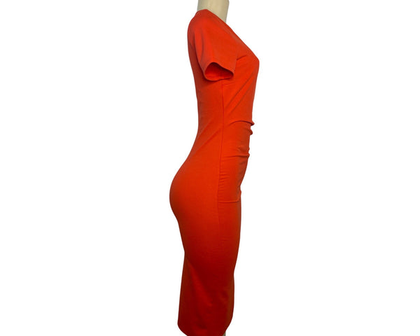 Asos Womens Orange Short Sleeve Midi Dress Size US 2