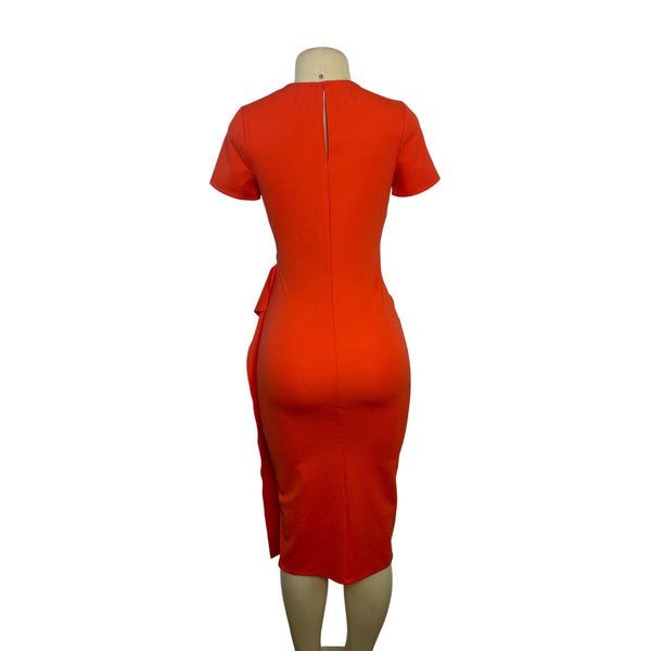 Asos Womens Orange Short Sleeve Midi Dress Size US 2
