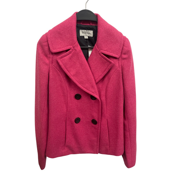 Merona Womens Peacoat Pink Wool Blend Double-Breasted Size S - New