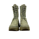 Franco Sarto Womens Lace-Up Side Zip L Margey 2 Combat Boots Olive Green Size 9M