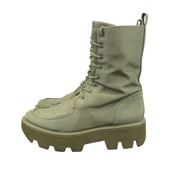 Franco Sarto Womens Lace-Up Side Zip L Margey 2 Combat Boots Olive Green Size 9M