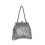 Unbranded Women's Silver Beads Sequins Kiss Lock Evening Hand Clutch Sz S