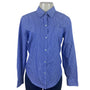 Ralph Lauren Womens Blue Striped Cotton Button-Down Collared Shirt Adjustable Cuffs M