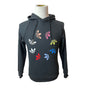 Adidas Unisex Trefoil Multicolor Logo Hoodie Sweatshirt Black Cotton Blend Sz S