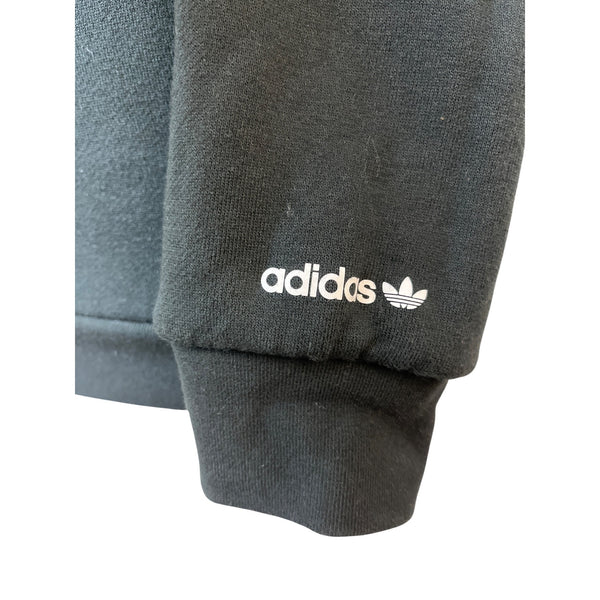 Adidas Unisex Trefoil Multicolor Logo Hoodie Sweatshirt Black Cotton Blend Sz S